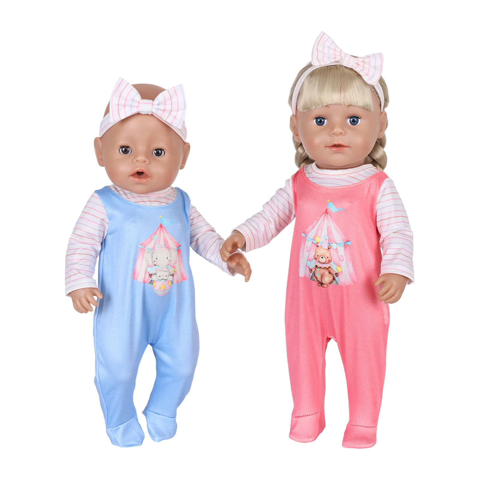 Baby Clothing Usa - 人形の服 16-18 インチ 40-45 センチメートルベビードール用サーカスパターン服セットリボーンドールベビードール子供のおもちゃ誕生日プレゼント