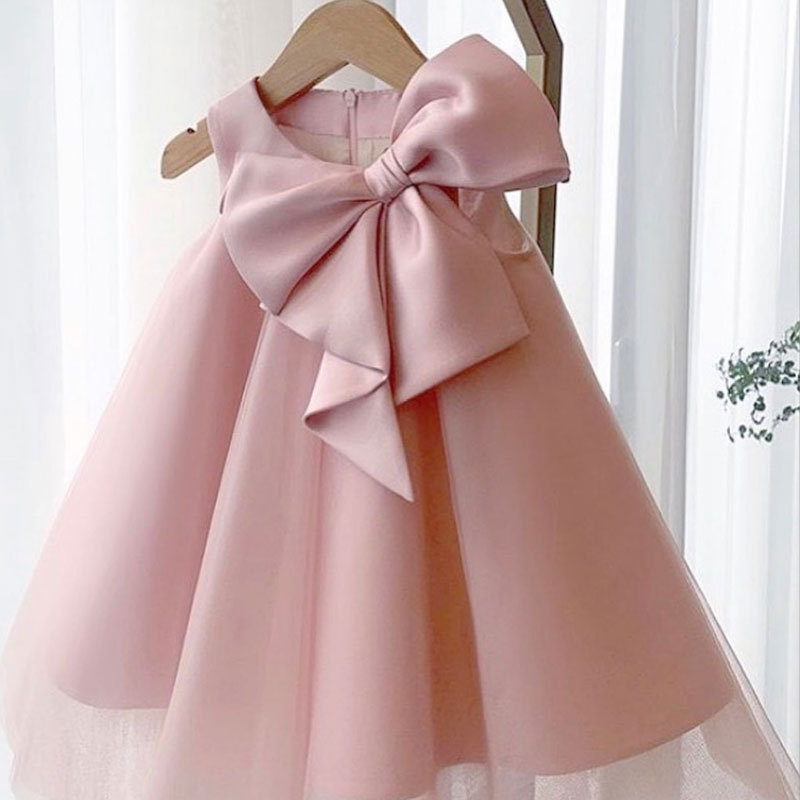Baby Clothing For Girls - 夏ビッグリボン女の赤ちゃんドレス 1st 誕生日パーティーウェディングドレスガールパーティープリンセスイブニングドレス子供女の子服