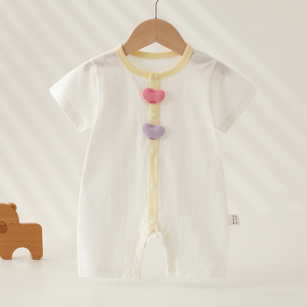 Baby Clothing Types - ベビーガールロンパース半袖コットン夏用薄手ベビーボーイブティック服ユニセックスキュート新生児ロンパース
