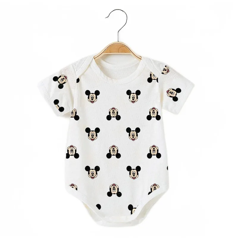 Baby Clothing Clearance - ユニセックスベビーロンパース漫画ミッキー半袖ジャンプスーツ 0-12 ヶ月快適な綿ロンパース赤ちゃん男の子または女の子用