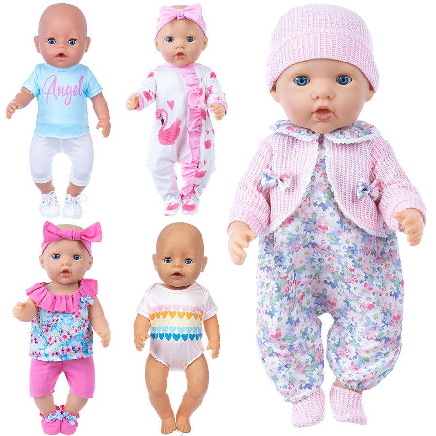 Baby Clothing Unisex - 人形の服 18 インチリボーンドール用かわいいパジャマスーツ 45 センチメートル新生児人形女の子のおもちゃ人形服アクセサリー Nenuco