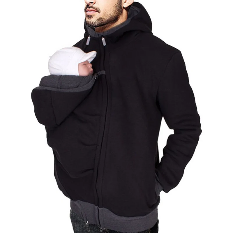 Baby Clothing Zipper - カンガルーフード付きベビーキャリアパーカー、父のスウェットシャツ、ベビーウェアジャケット、多機能服、秋冬