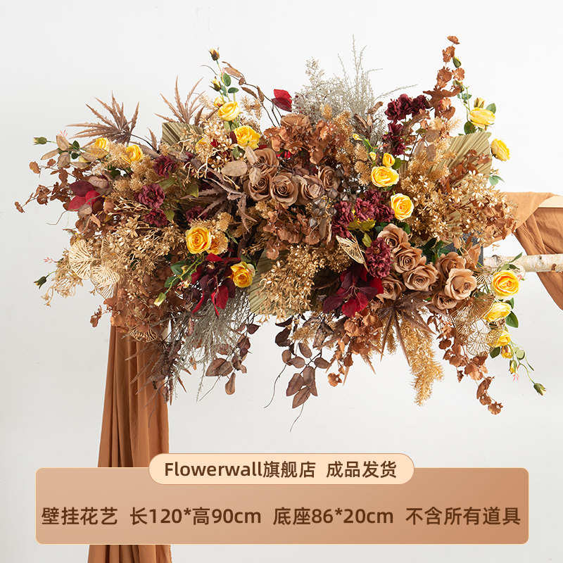 Baby Clothing Store - CXレトロゴールド模造花衣料品店ドアフラワーアレンジメント壁掛けステージ背景ボード吊り下げ花飾り