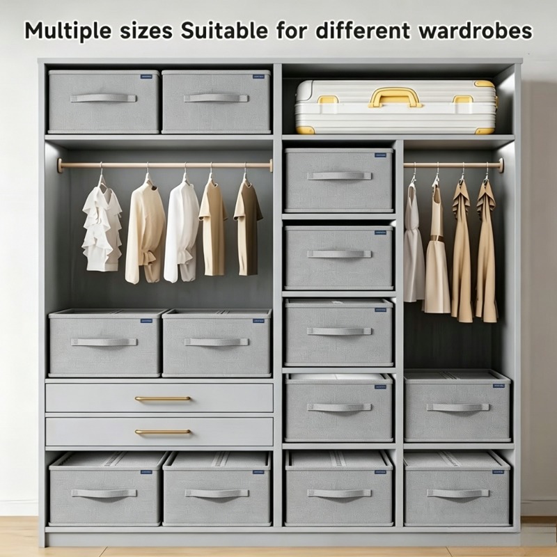 1個入り 布製ワードローブオーガナイザードロワー、蓋付き折り - Baby Clothes Organiser のレビューと価格