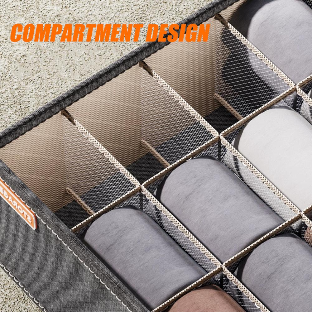 20グリッドソックス収納オーガナイザー、折りたたみ式布製収納 - Baby Clothes Organiser のレビューと価格
