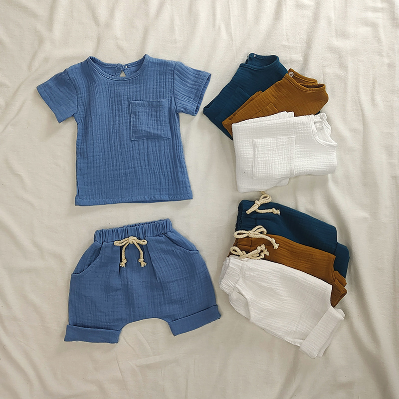赤ちゃん用コットンTシャツ,夏服セット,トップスとショーツ, - Baby Clothing Organic のレビューと価格