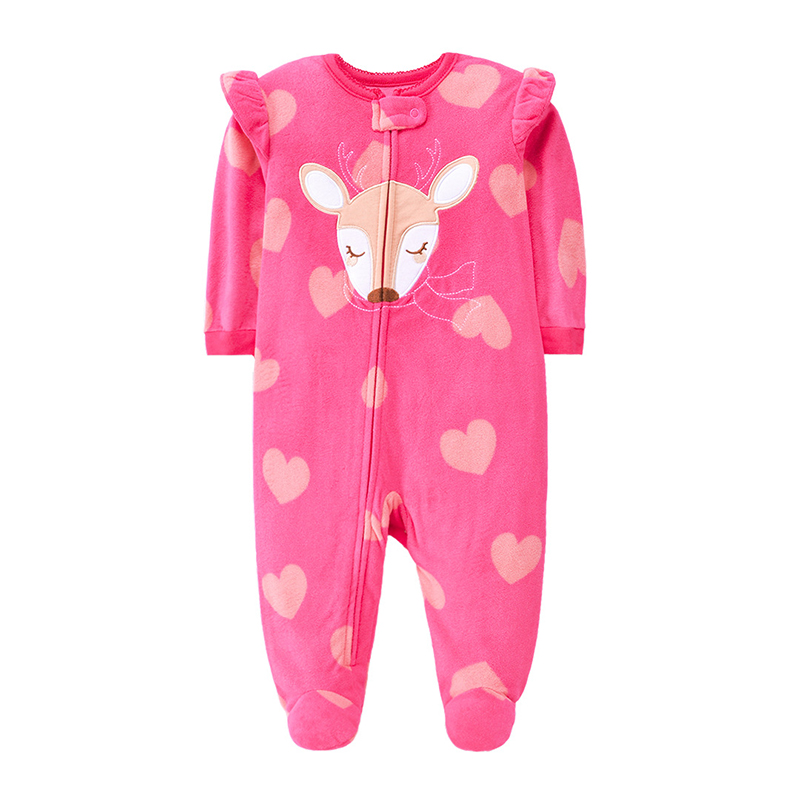 新生児男の子女の子ロンパース服冬パジャマジッパーフリース秋幼 - Baby Clothing Zipper のレビューと価格