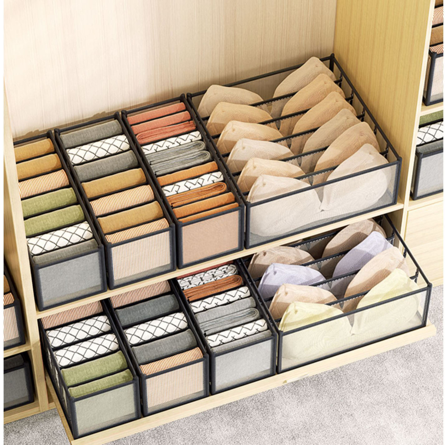 下着収納ボックス ホームワードローブ 引き出し式 靴下 下着 - Baby Clothes Organiser のレビューと価格