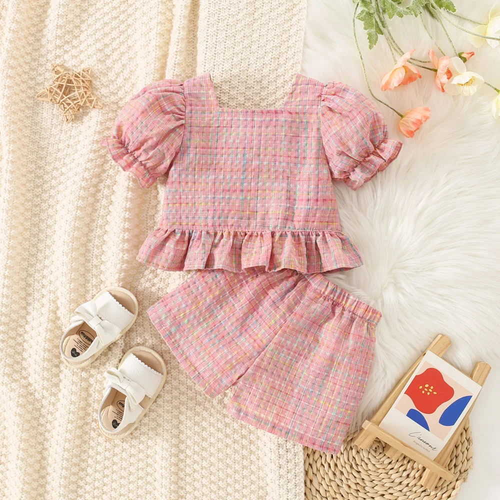 0〜3歳の女の赤ちゃんのためのツーピースセット,綿,色付きの - Baby Clothing Clearance のレビューと価格