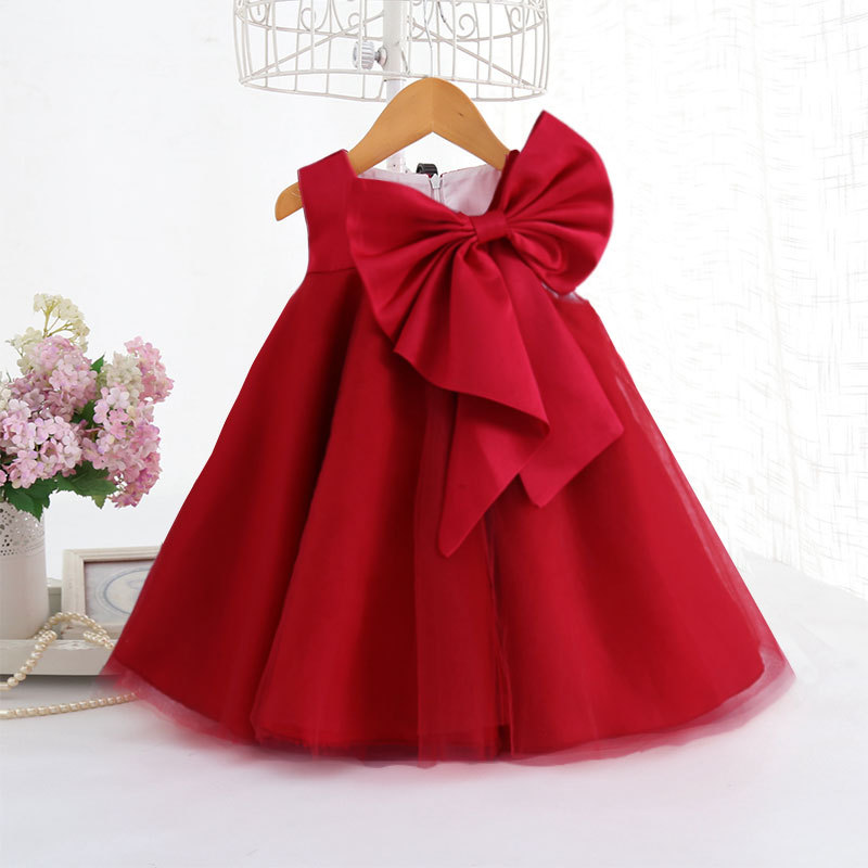 夏ビッグリボン女の赤ちゃんドレス 1st 誕生日パーティーウ - Baby Clothing For Girls のレビューと価格