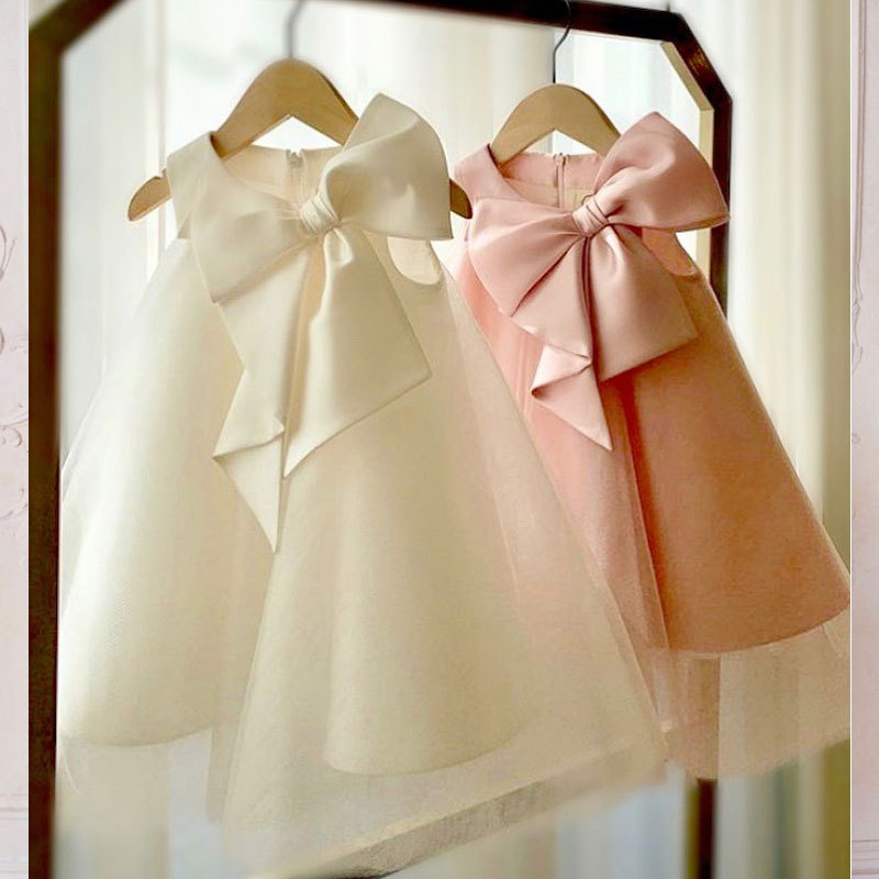 夏ビッグリボン女の赤ちゃんドレス 1st 誕生日パーティーウ - Baby Clothing For Girls のレビューと価格