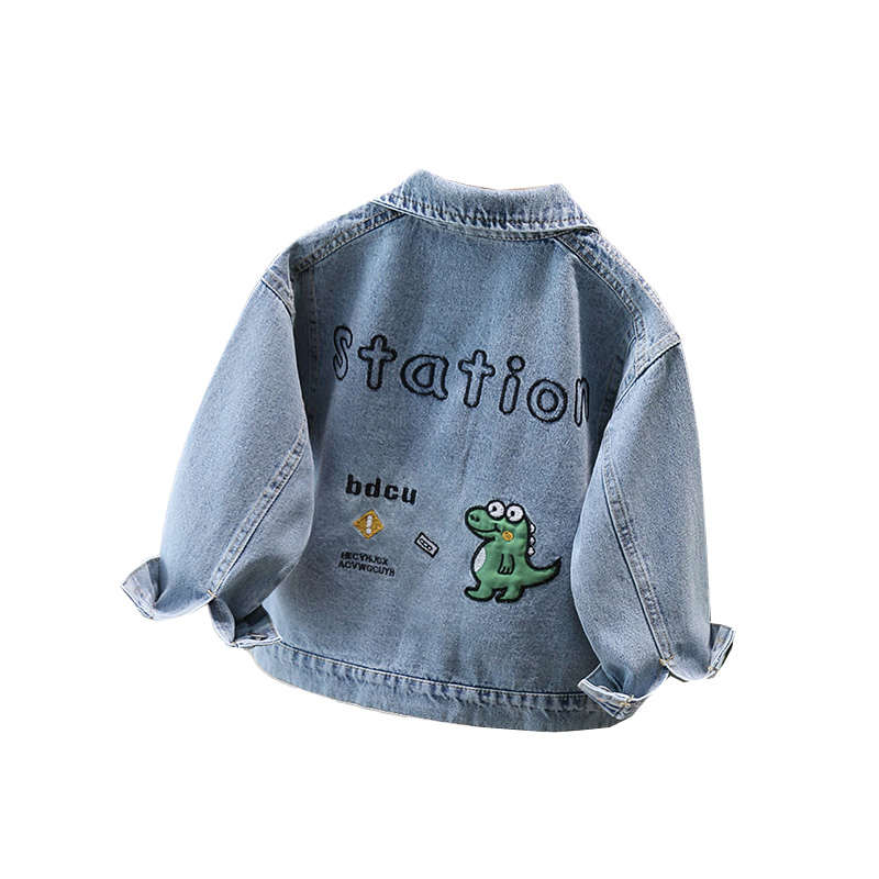 かわいいスタイルベビー子供デニムジャケット恐竜子供のための少 - Baby Clothing Unisex のレビューと価格