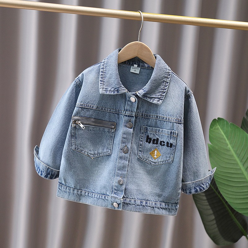 かわいいスタイルベビー子供デニムジャケット恐竜子供のための少 - Baby Clothing Unisex のレビューと価格
