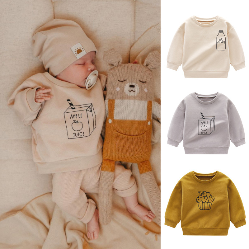 ファッショナブルなベビースウェットシャツ,ラウンドネック,牛 - Baby Clothing Organic のレビューと価格