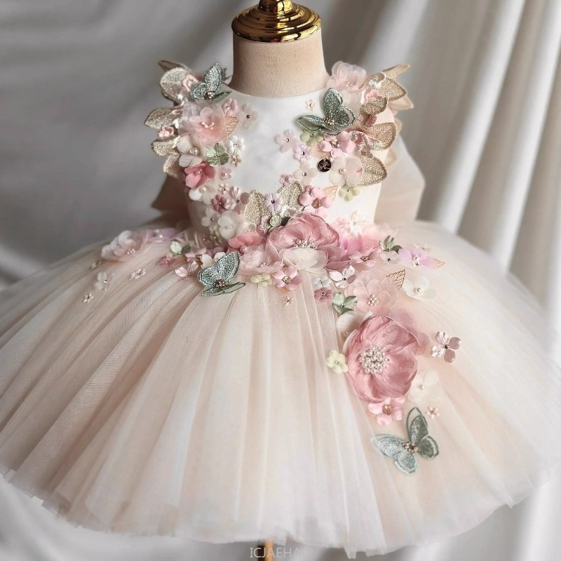 結婚式のドレス夏子供女の子最初の誕生日花柄プリンセスガウン衣 - Baby Clothing For Girls のレビューと価格