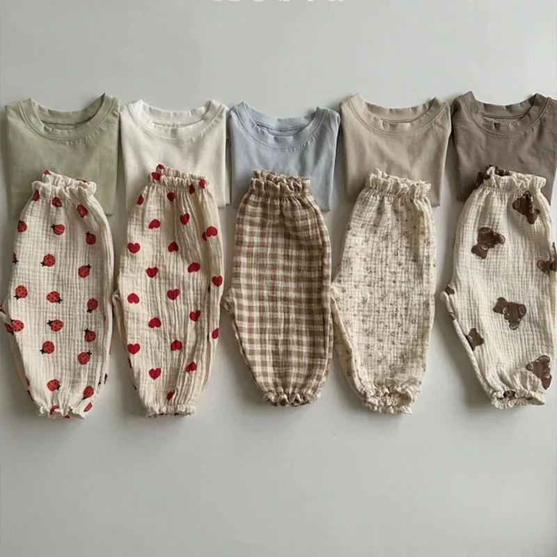 新生児用オーガニックコットンパンツ,ソフトモスリン服,幼児用 - Baby Clothing Organic のレビューと価格